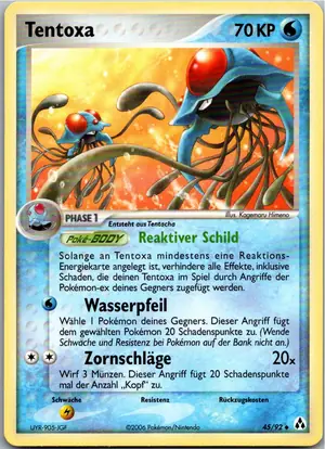 Pokémon-Karte Tentoxa 45/92 EX Legend Maker