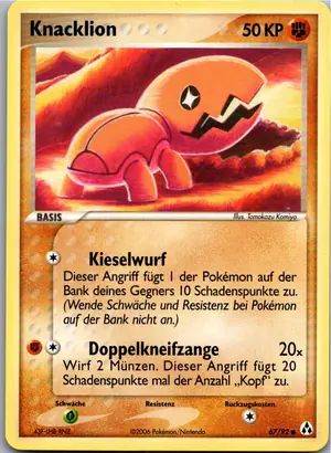 Pokémon-Karte Knacklion 67/92 EX Legend Maker