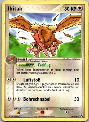 Pokémon-Karte Ibitak 24/112 EX Feuerrot & Blattgrün