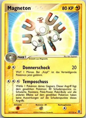 Pokémon-Karte Magneton 27/112 EX Feuerrot & Blattgrün