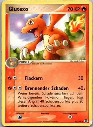 Pokémon-Karte Glutexo 31/112 EX Feuerrot & Blattgrün