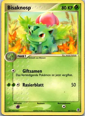 Pokémon-Karte Bisaknosp 35/112 EX Feuerrot & Blattgrün
