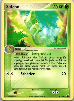 Pokémon-Karte Safcon 39/112 EX Feuerrot & Blattgrün