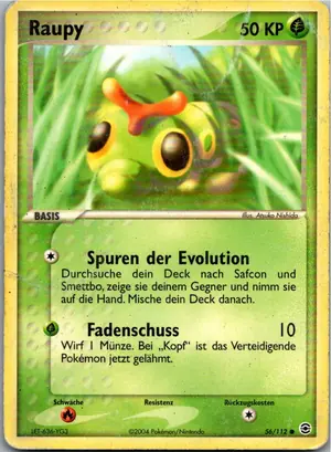 Pokémon-Karte Raupy 56/112 EX Feuerrot & Blattgrün