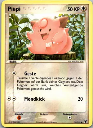 Pokémon-Karte Piepi 59/112 EX Feuerrot & Blattgrün