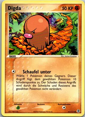 Pokémon-Karte Digda 61/112 EX Feuerrot & Blattgrün