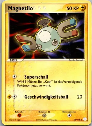 Pokémon-Karte Magnetilo 68/112 EX Feuerrot & Blattgrün