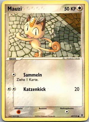 Pokémon-Karte Mauzi 69/112 EX Feuerrot & Blattgrün