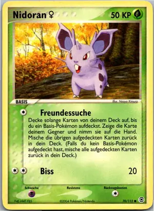 Pokémon-Karte Nidoran 70/112 EX Feuerrot & Blattgrün