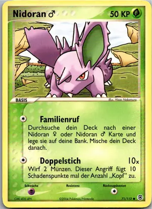 Pokémon-Karte Nidoran 71/112 EX Feuerrot & Blattgrün