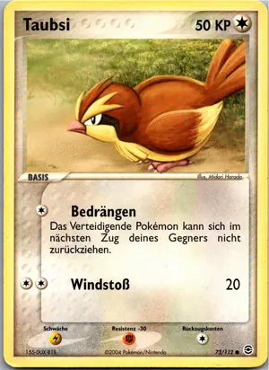 Pokémon-Karte Taubsi 73/112 EX Feuerrot & Blattgrün