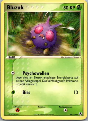 Pokémon-Karte Bluzuk 84/112 EX Feuerrot & Blattgrün