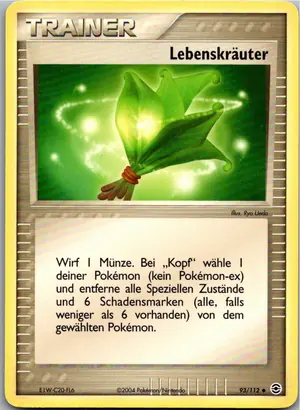 Pokémon-Karte Lebenskräuter 93/112 EX Feuerrot & Blattgrün