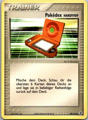 Pokémon-Karte Pokédex Handy 909 96/112 EX Feuerrot & Blattgrün
