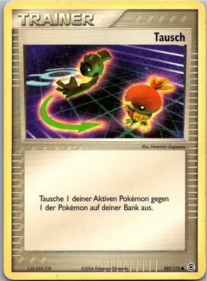 Pokémon-Karte Tausch 102/112 EX Feuerrot & Blattgrün