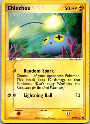 Pokémon-Karte Chinchou Lampi 57/101 Hidden Legends