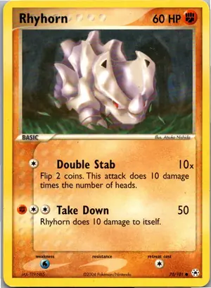 Pokémon-Karte Rhyhorn Rihorn 70/101 Hidden Legends