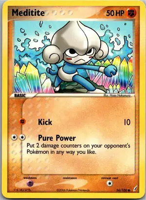 Pokémon-Karte Meditite Meditie 56/100 EX Crystal Guardians