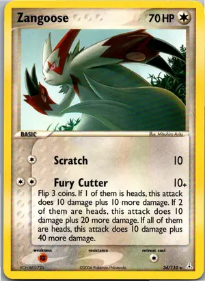 Pokémon-Karte Zangoose Sengo 34/110 EX Holon Phantoms