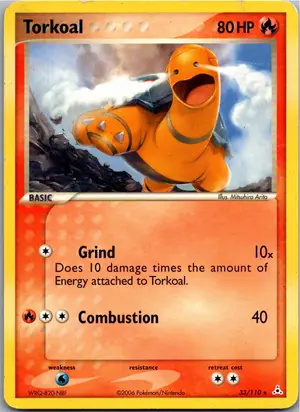 Pokémon-Karte Torkoal Qurtel 33/110 EX Holon Phantoms