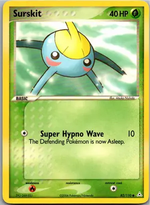 Pokémon-Karte Surskit Gehweiher 82/110 EX Holon Phantoms