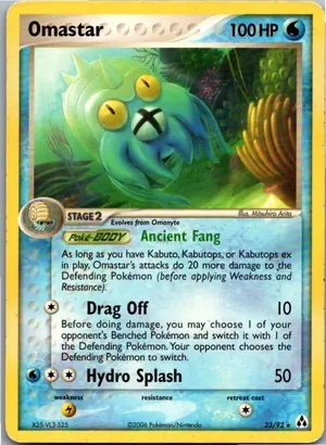 Pokémon-Karte Omastar Amoroso 23/92 EX Legend Maker