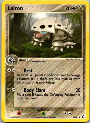Pokémon-Karte Lairon Stollrak 38/92 EX Legend Maker