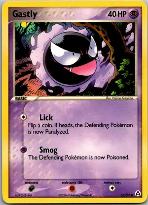 Pokémon-Karte Gastly Nebulak 52/92 EX Legend Maker