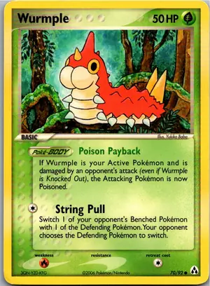 Pokémon-Karte Wurmple Waumpel 70/92 EX Legend Maker