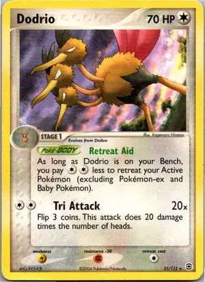 Pokémon-Karte Dodrio Dodri 21/112 EX Feuerrot & Blattgrün