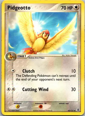 Pokémon-Karte Pidgeotto Tauboga 45/112 EX Feuerrot & Blattgrün