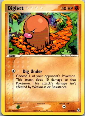 Pokémon-Karte Diglett Digda 61/112 EX Feuerrot & Blattgrün