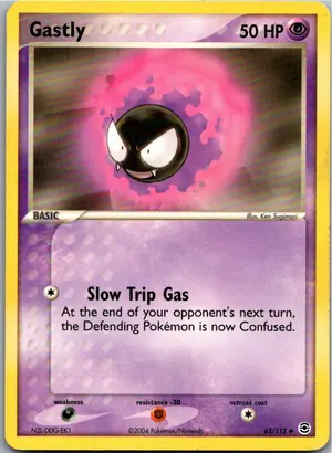 Pokémon-Karte Gastly Nebulak 63/112 EX Feuerrot & Blattgrün