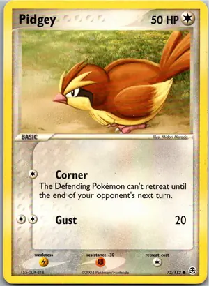 Pokémon-Karte Pidgey Taubsi 73/112 EX Feuerrot & Blattgrün