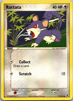 Pokémon-Karte Rattata Rattfratz 77/112 EX Feuerrot & Blattgrün