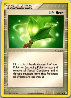 Pokémon-Karte Life Herb Lebenskräuter 93/112 EX Feuerrot & Blattgrün