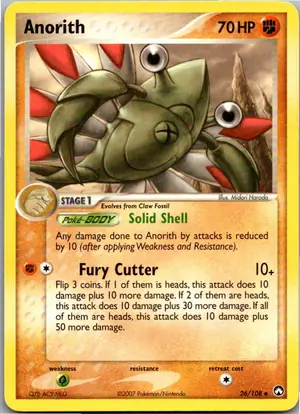 Pokémon-Karte Anorith 26/108 EX Power Keepers