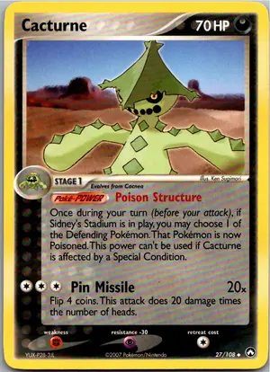 Pokémon-Karte Cacturne Noktuska 27/108 EX Power Keepers