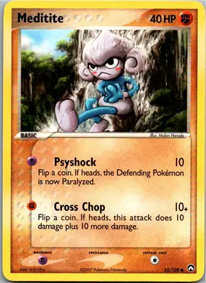 Pokémon-Karte Meditite Meditie 55/108 EX Power Keepers