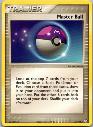 Pokémon-Karte Master Ball Meisterball 78/108 EX Power Keepers