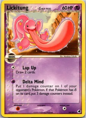 Pokémon-Karte Lickitung δ Schlurp δ 19/101 EX Dragon Frontiers