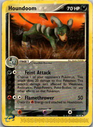 Pokémon-Karte Houndoom Hundemon 34/97 EX Drache