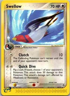 Pokémon-Karte Swellow Schwalboss 45/97 EX Drache