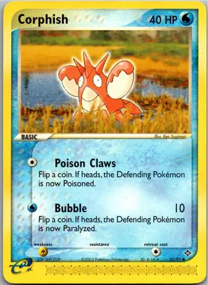Pokémon-Karte Corphish Krebscorps 52/97 EX Drache