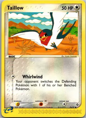 Pokémon-Karte Taillow Schwalbini 76/97 EX Drache