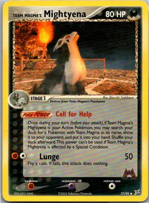 Pokémon-Karte Team Magma's Mightyena 37/95 EX Team Magma vs Team Aqua