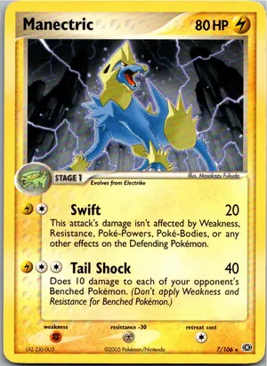 Pokémon-Karte Manectric Voltenso 7/106 EX Smaragd
