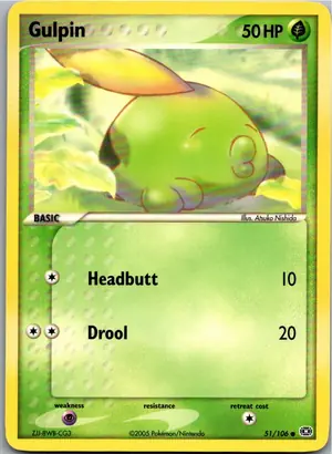 Pokémon-Karte Gulpin Schluppuck 51/106 EX Smaragd