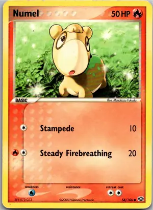 Pokémon-Karte Numel Camaub 58/106 EX Smaragd