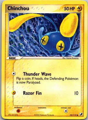 Pokémon-Karte Chinchou Lampi 52/115 EX Verborgene Mächte